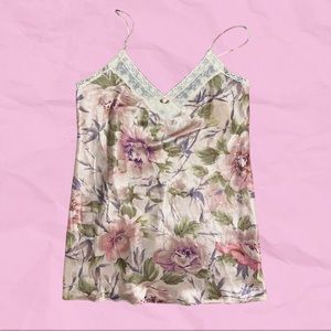 Vintage California Dynasty lingerie slip silky floral dress.